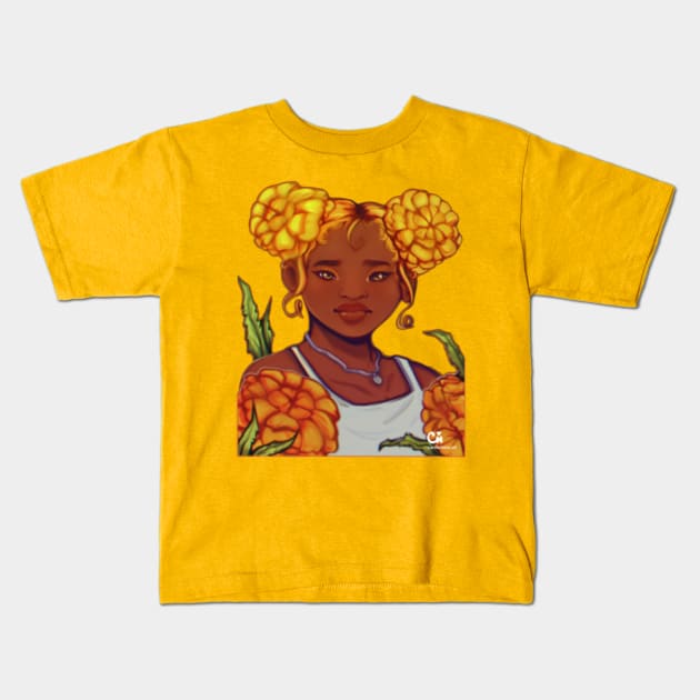 Marigold🌼 Kids T-Shirt by CarmahnArt